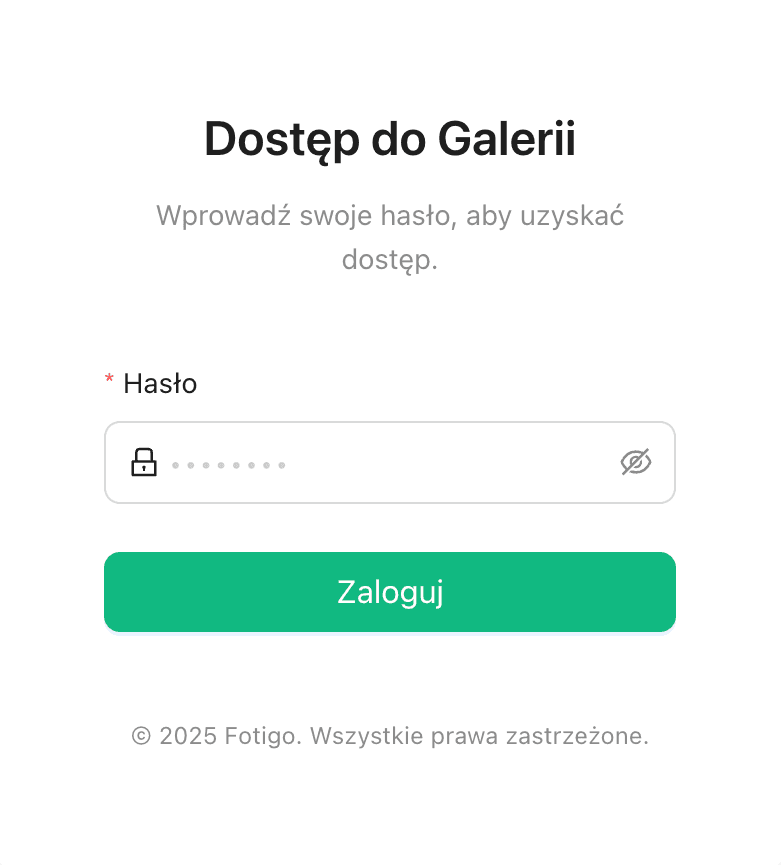 Gallery login interface