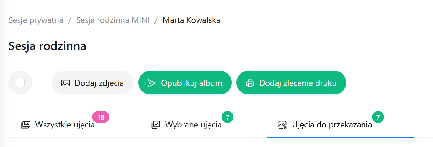 Potwierdzenie ilości odbitek w zleceniu